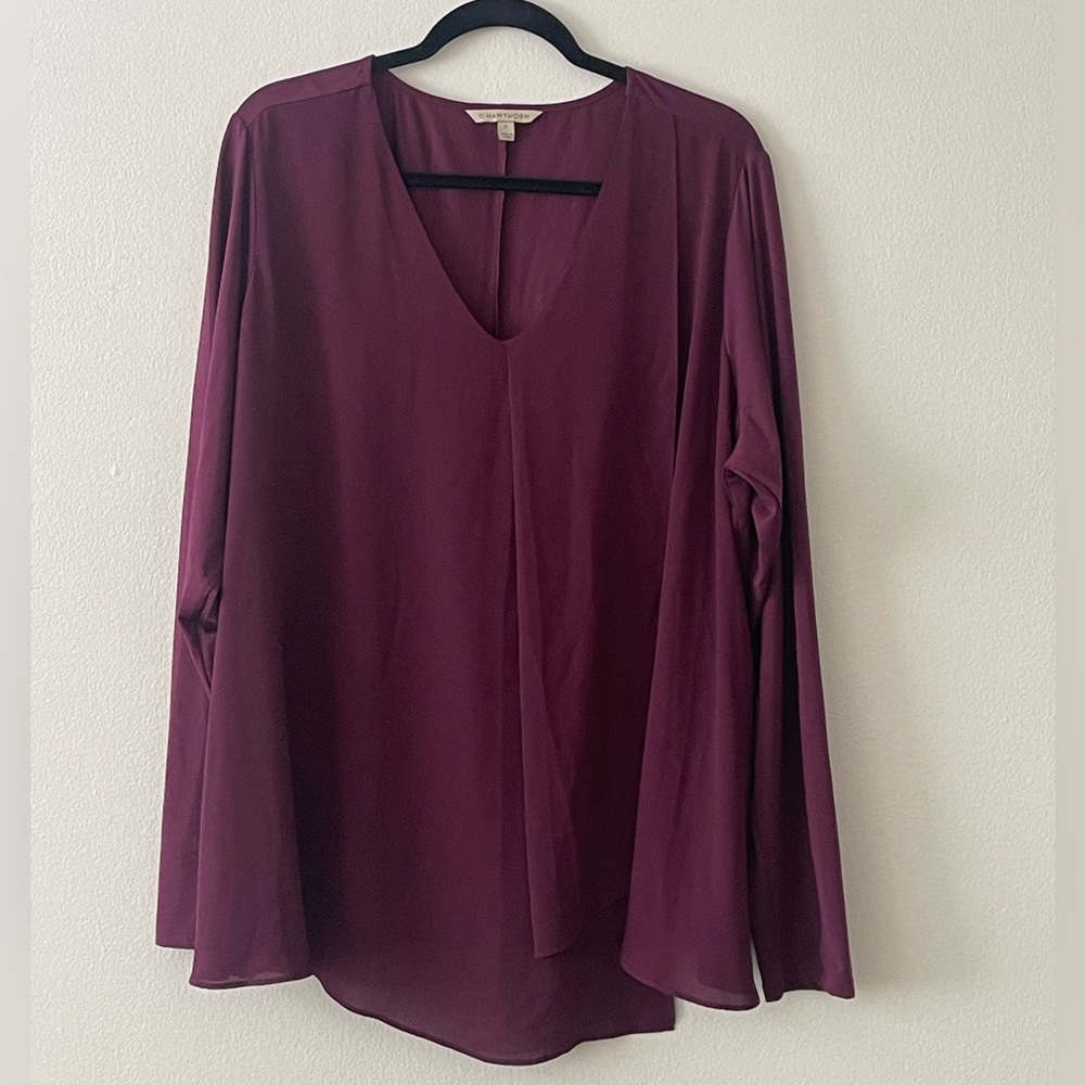 41 Hawthorn (Stitch Fix) Purple Split Blouse